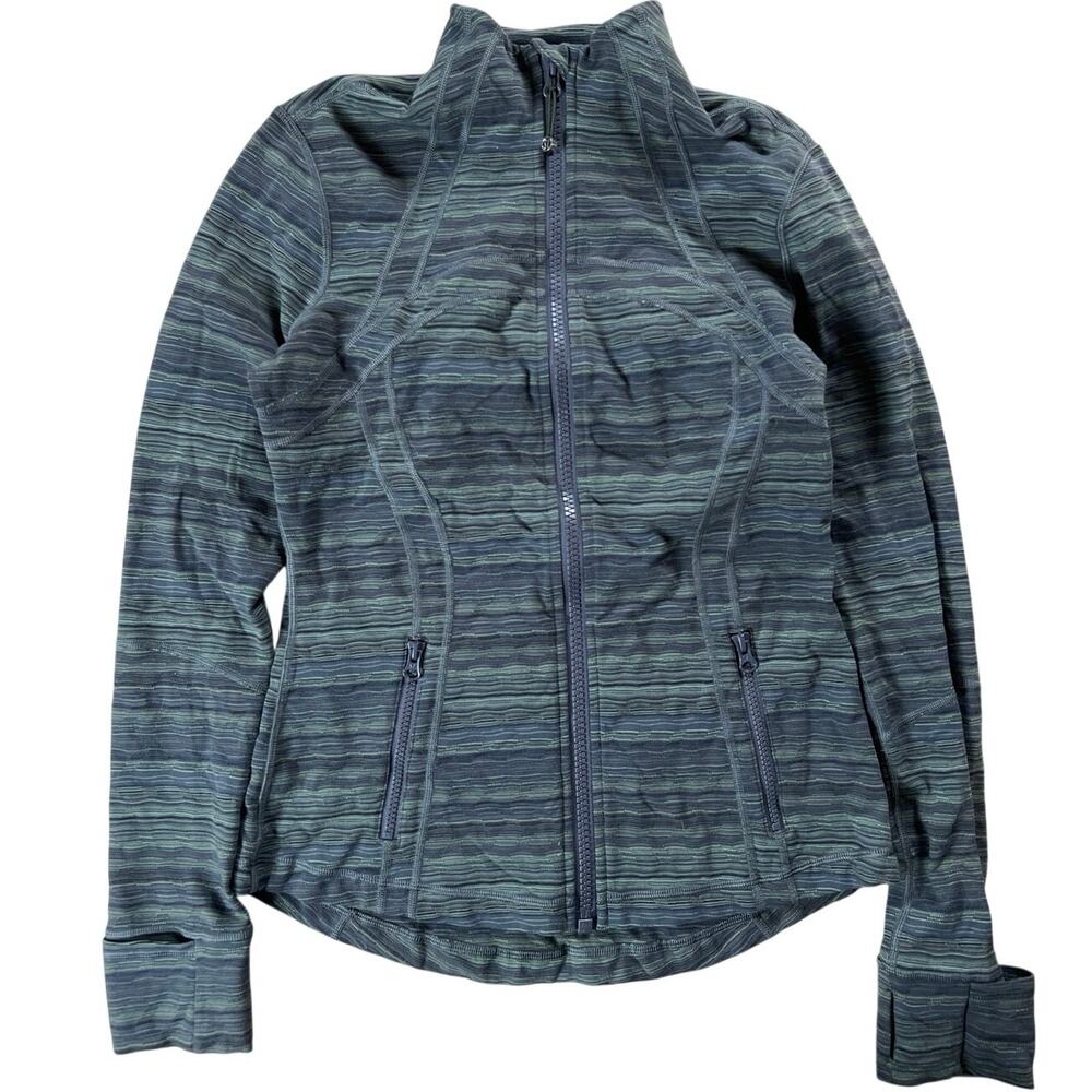 Lululemon Define Jacket Space Dye Twist Dark Slate Fatigue Green Size 8
